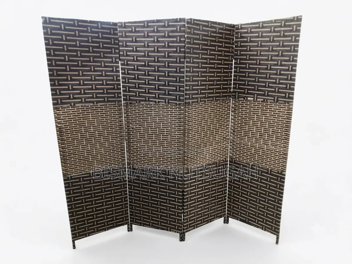 4-Panel Braided Paper Room Divider