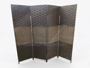 4-Panel Braided Paper Room Divider