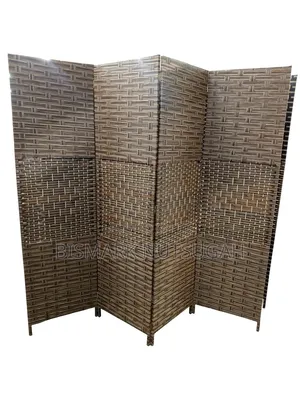 4-Panel Braided Paper Room Divider