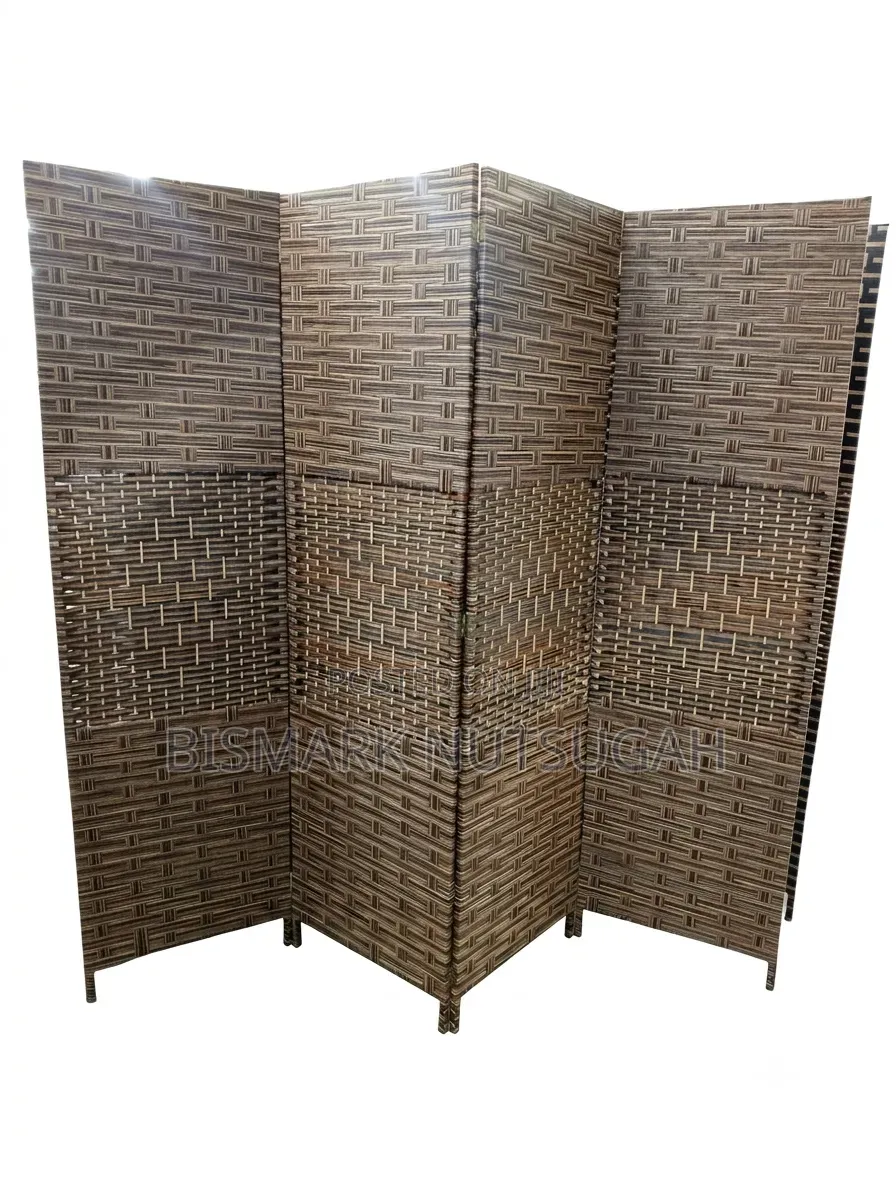 4-Panel Braided Paper Room Divider