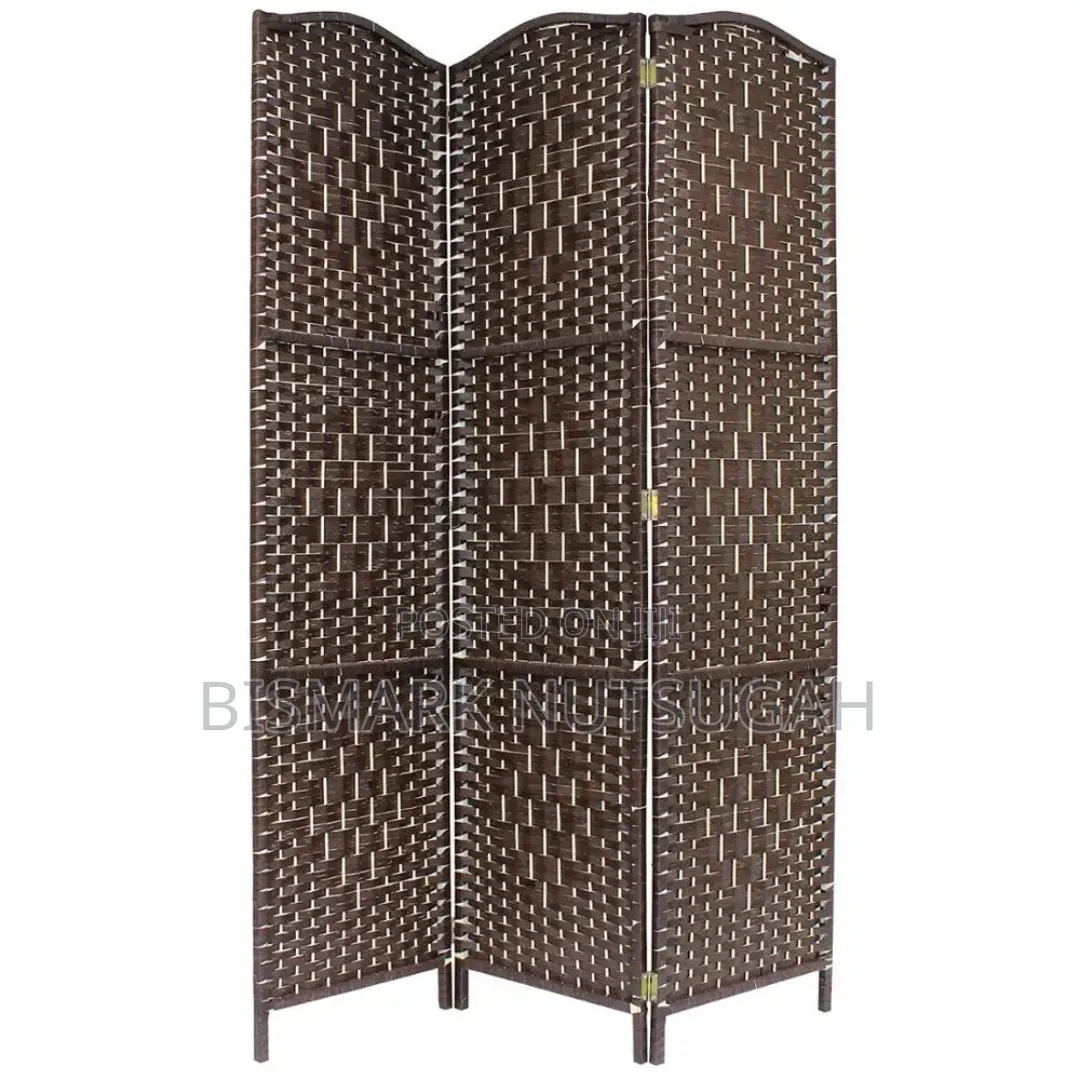 4-Panel Braided Paper Room Divider