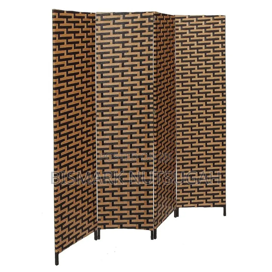 4-Panel Braided Paper Room Divider