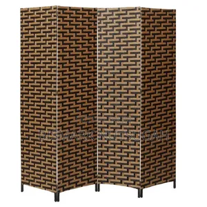 4-Panel Braided Paper Room Divider