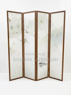 4-Panel Wooden Folding Room Divider