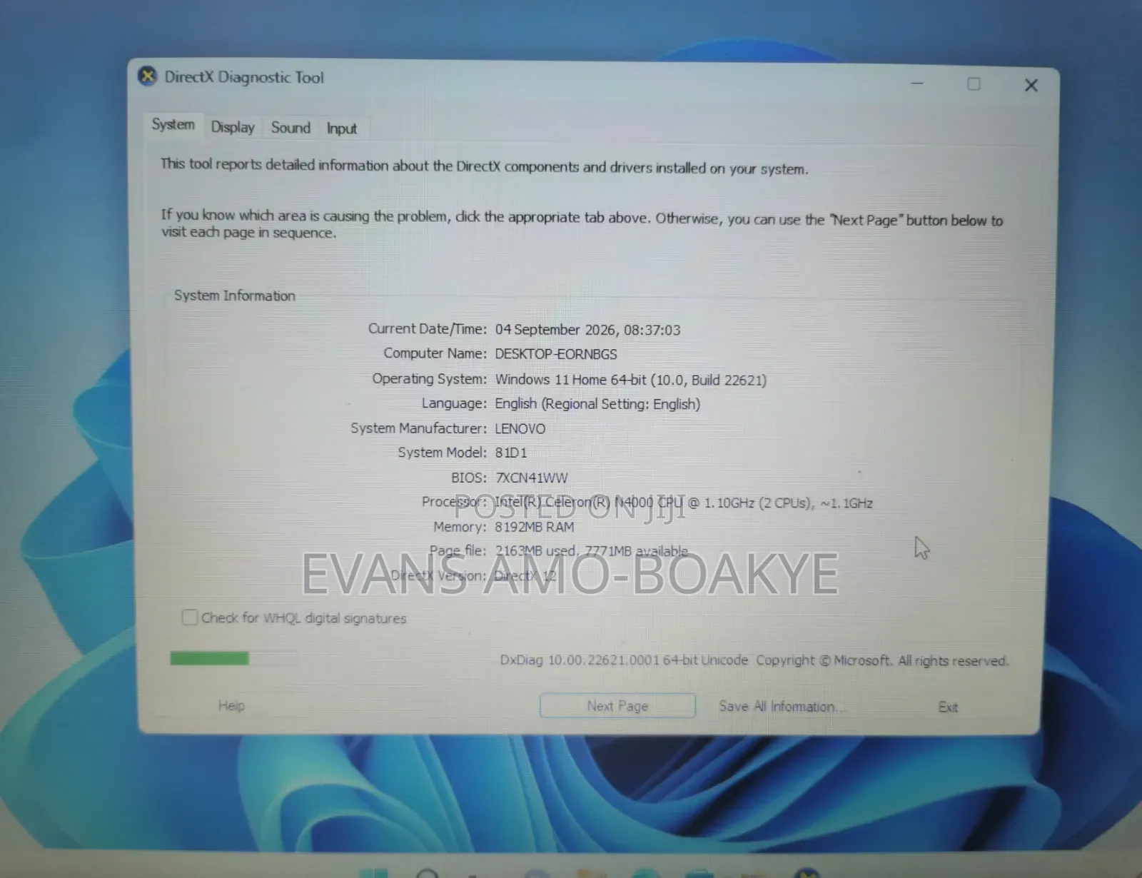Laptop Lenovo IdeaPad 330 8GB Intel Celeron HDD 500GB
