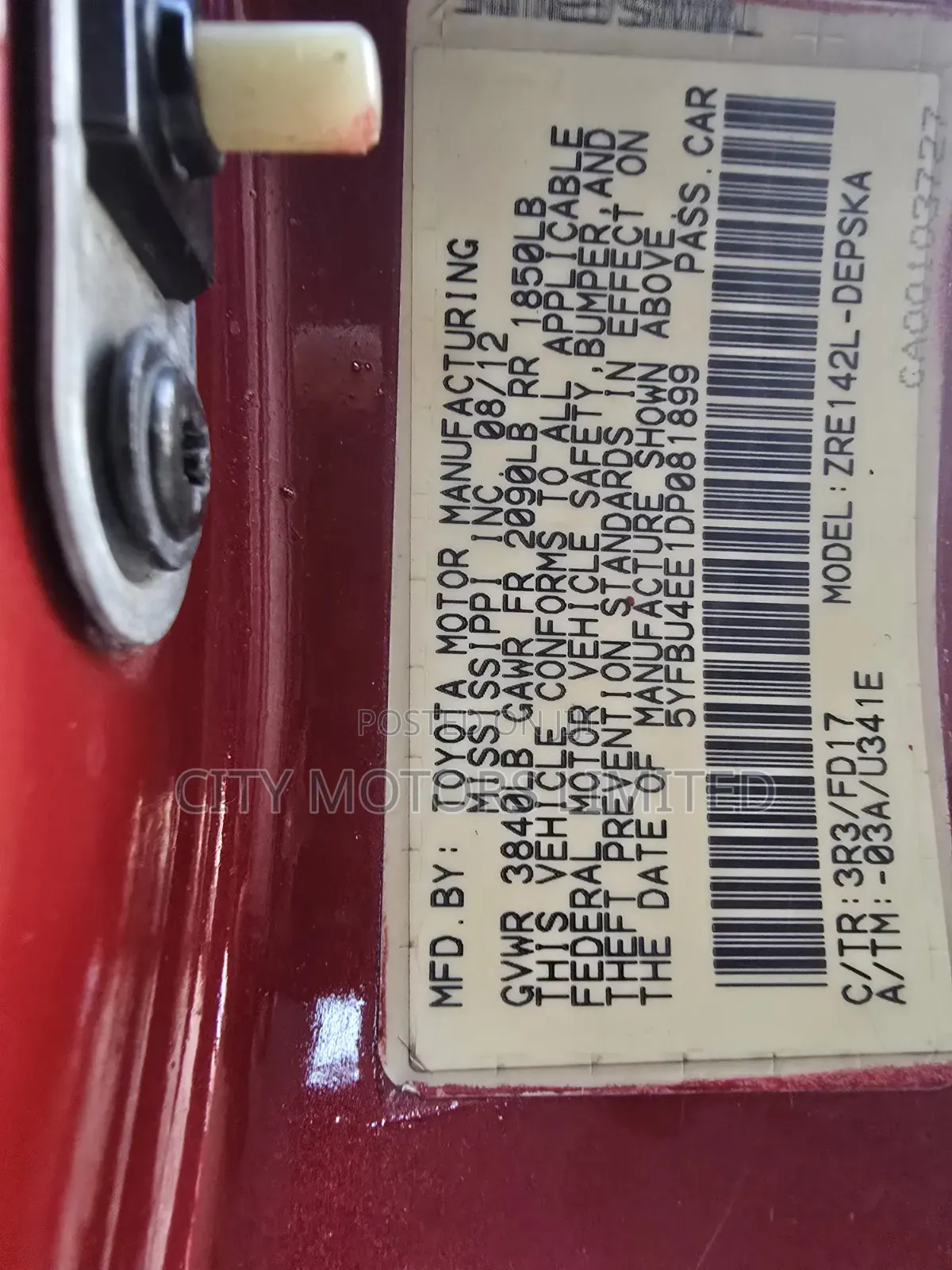 Toyota Corolla S 5-Speed 2013 Burgundy