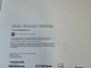 New Laptop Apple MacBook Air 16GB Apple M4 SSD 256GB