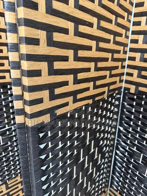 4-Panel Hand-Woven Wicker/Rattan-Style Folding Room Divider