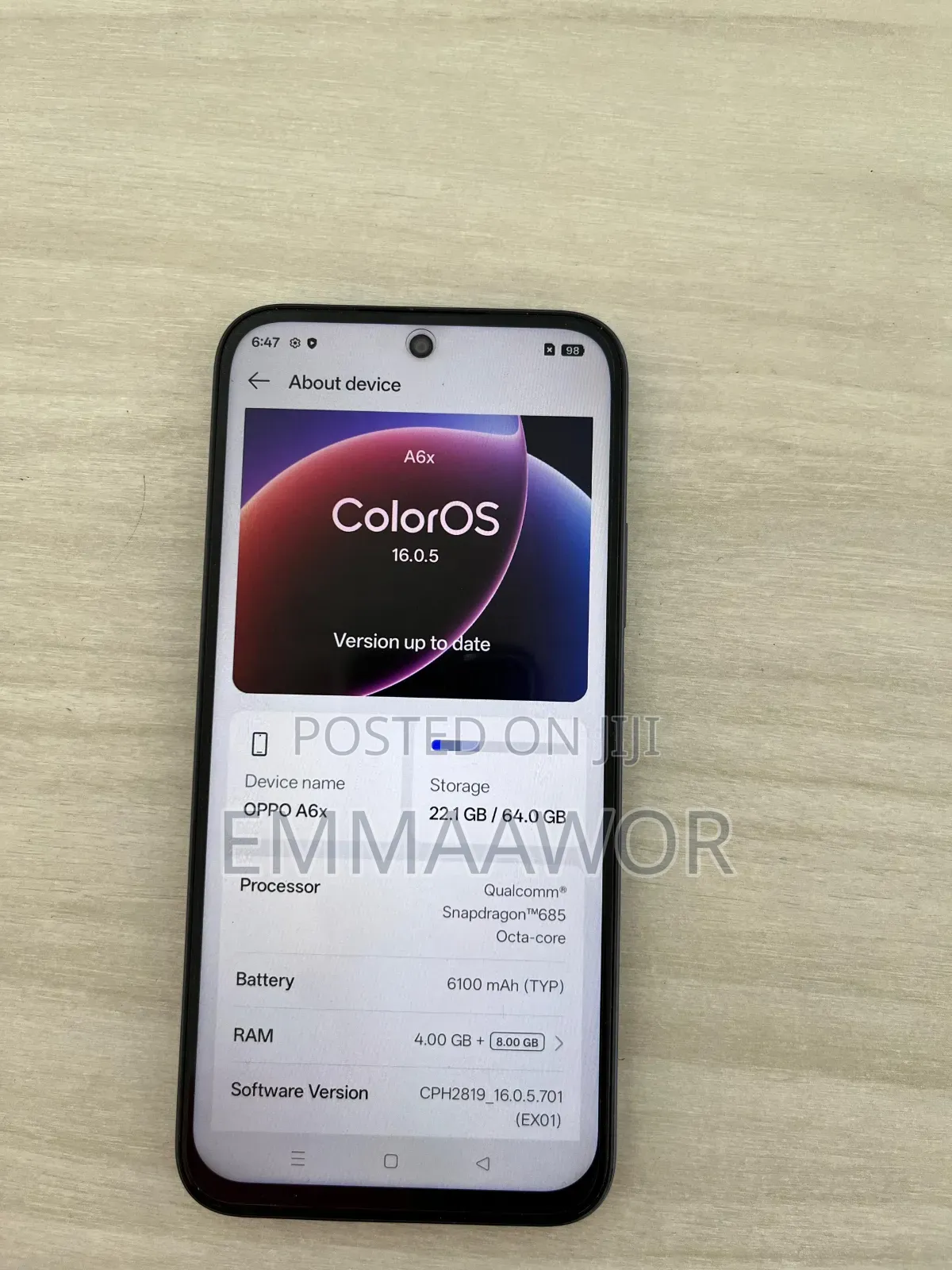 New Oppo A6x 64 GB Graphite