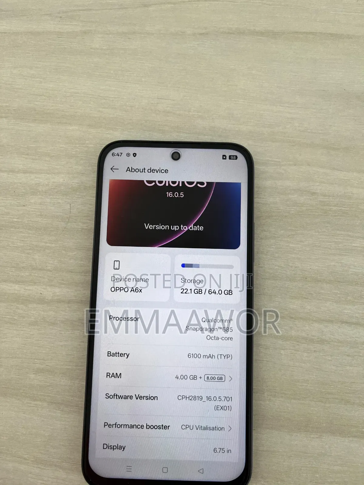 New Oppo A6x 64 GB Graphite