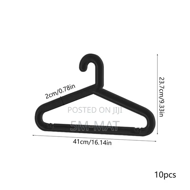 30PCS Strong Black Plastic Hanger, Multi-Purpose Coat Hanger, 41cm