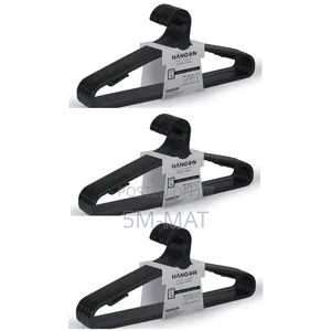 30PCS Strong Black Plastic Hanger, Multi-Purpose Coat Hanger, 41cm