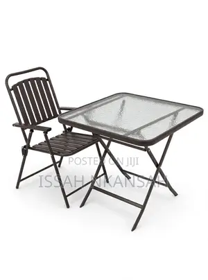 Glass Folding Table and Folding Chair