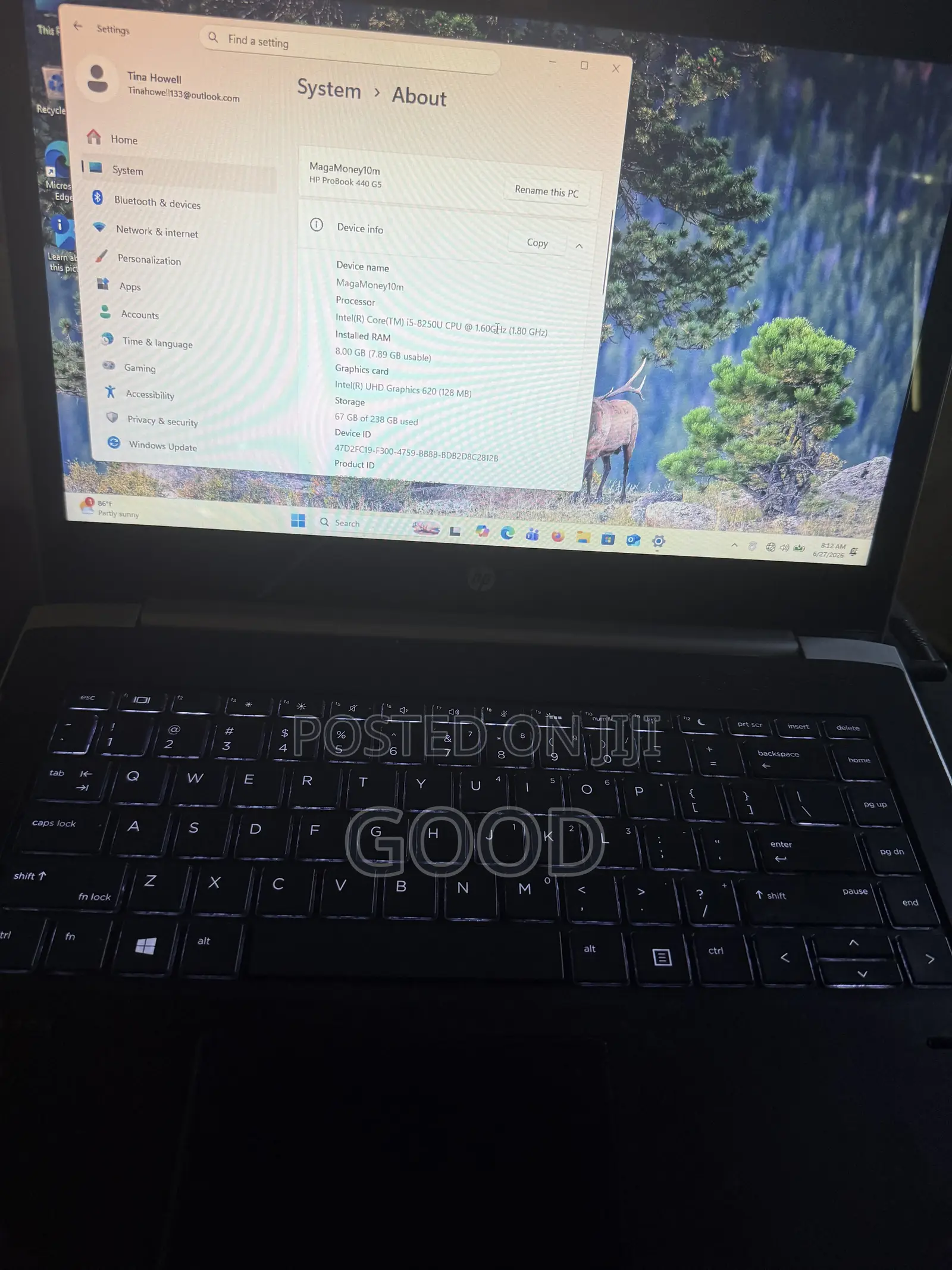 Laptop HP ProBook 440 G5 8GB Intel Core i5 SSD 256GB