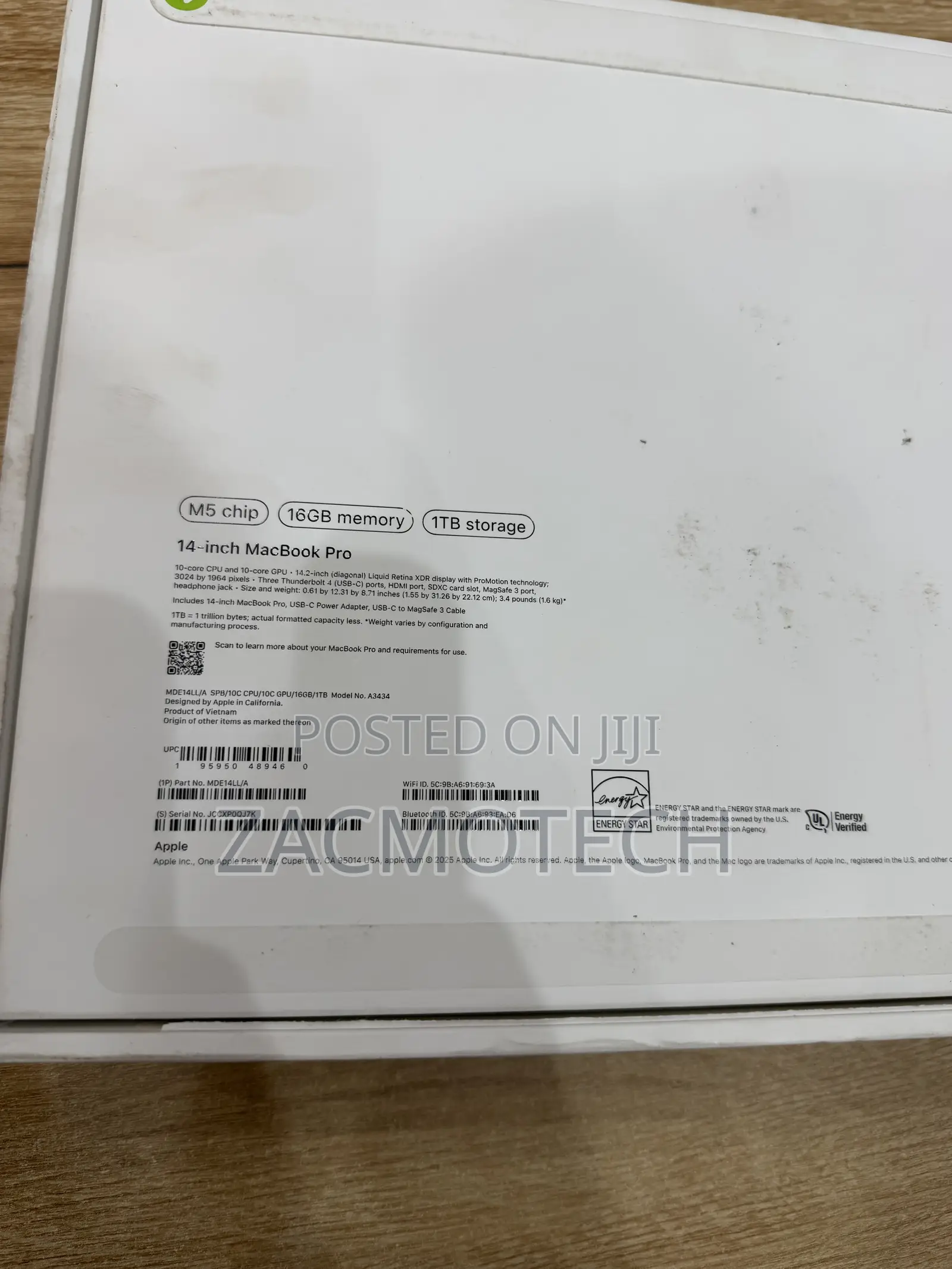 Laptop Apple MacBook Pro 2025 M5 16GB Apple M5 SSD 1T