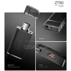 Heatz Zt90 USB-C to Hdmi/Aux/Pd100w Adapter