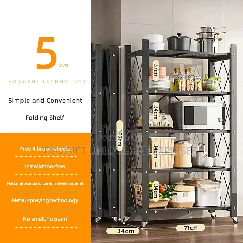 5tier Quality Original Black Metal Kitchen Rack