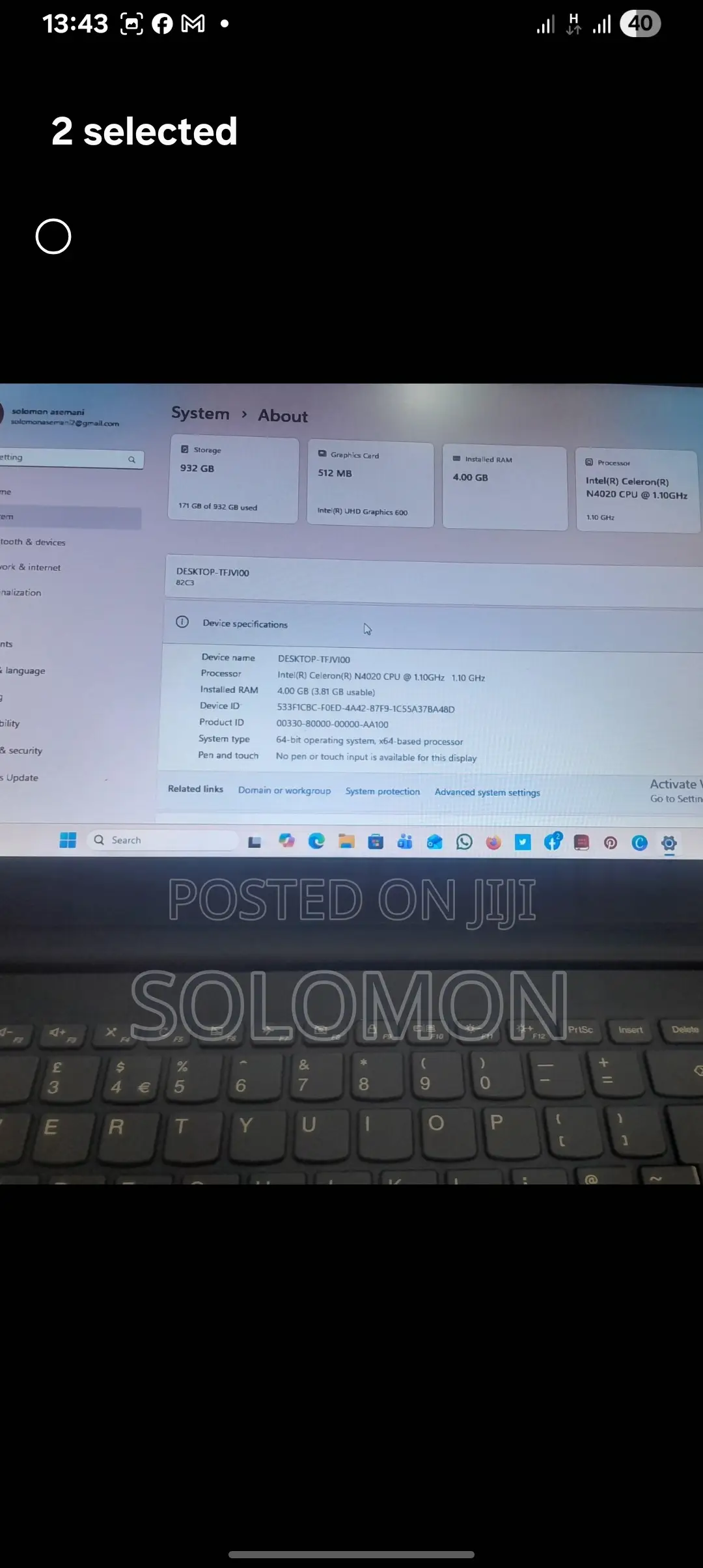 Laptop Lenovo V15 4GB Intel HDD 1T