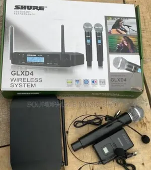 Shure GLXD4 Hand and Lapel Wireless Microphone With Head Microphone