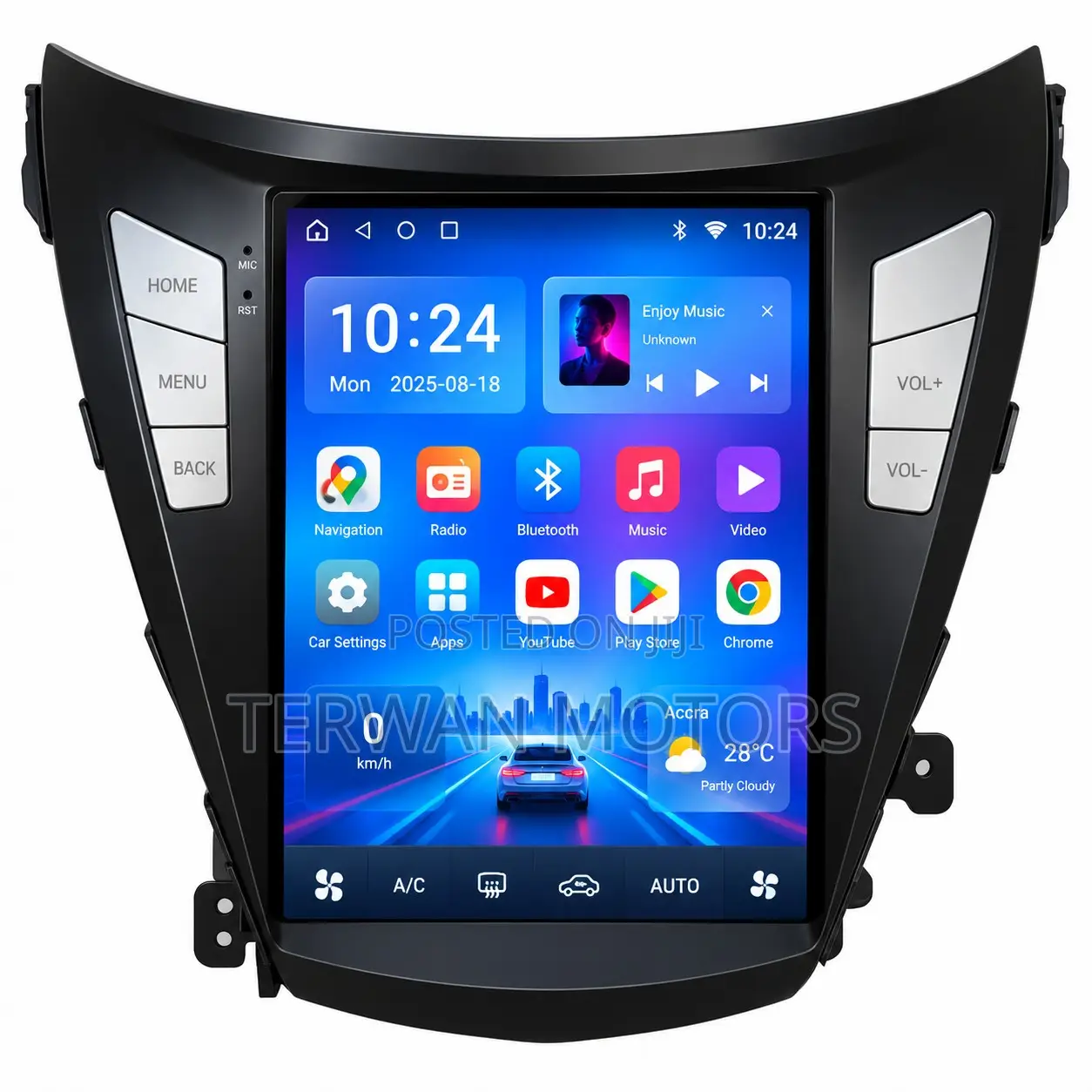Tesla-Style Android Screen for Hyundai Elantra 2014 to 2015