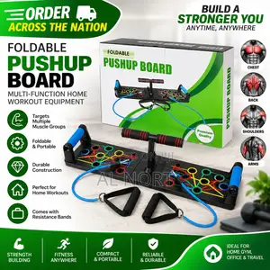 Foldable Push-Up Board With Resistance Bands