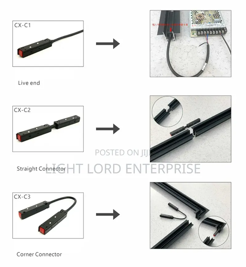 Power cord.magnetic Track Rail U Connectors