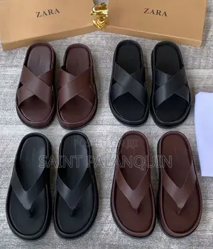 Zara Men's Slip-on Sandals and Slides Smooth Crisscross Straps