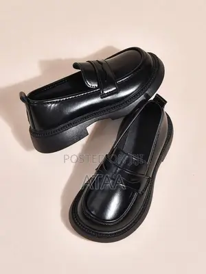 Black Leather Loafers for Toddlers