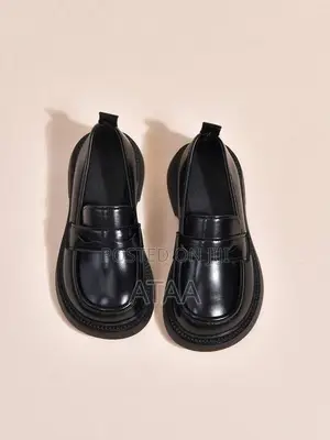 Black Leather Loafers for Toddlers