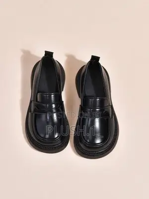 Black Leather Loafers for Toddlers