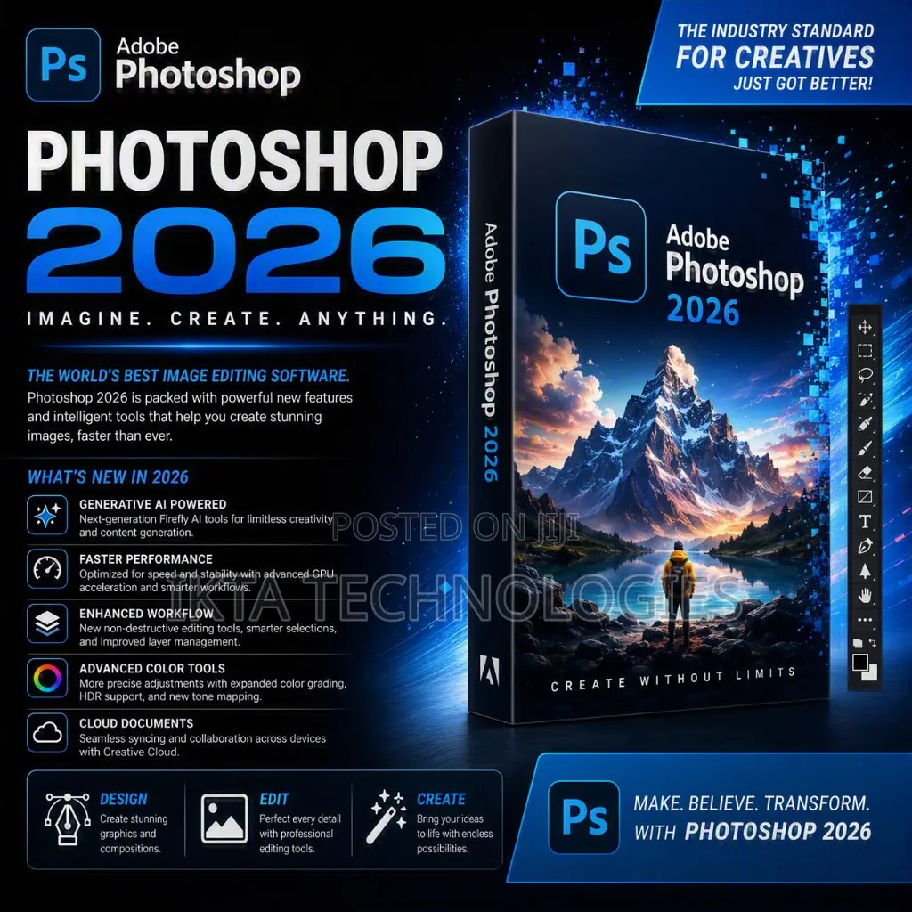 Adobe Photoshop 2026 for Professional Photo Editing Suite | Mac/Win