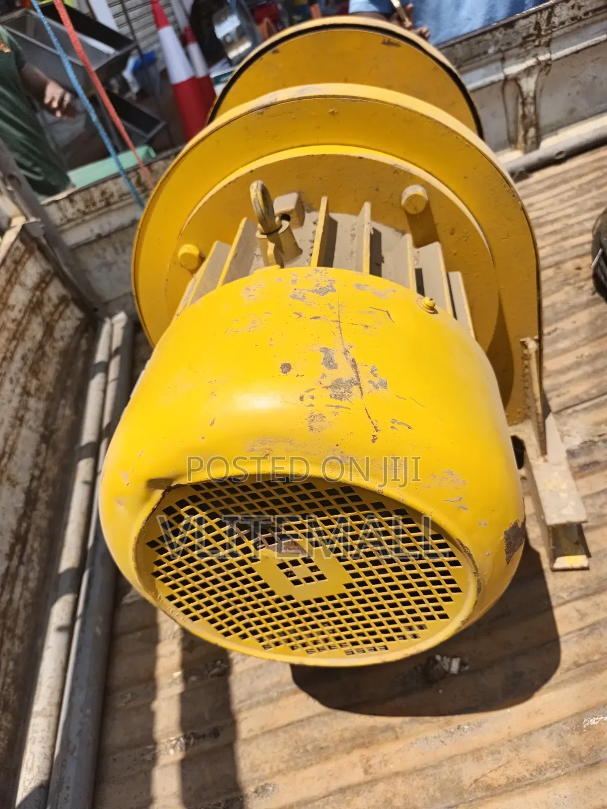 Heavy-Duty Yellow Electric Winch or Hoist Motor