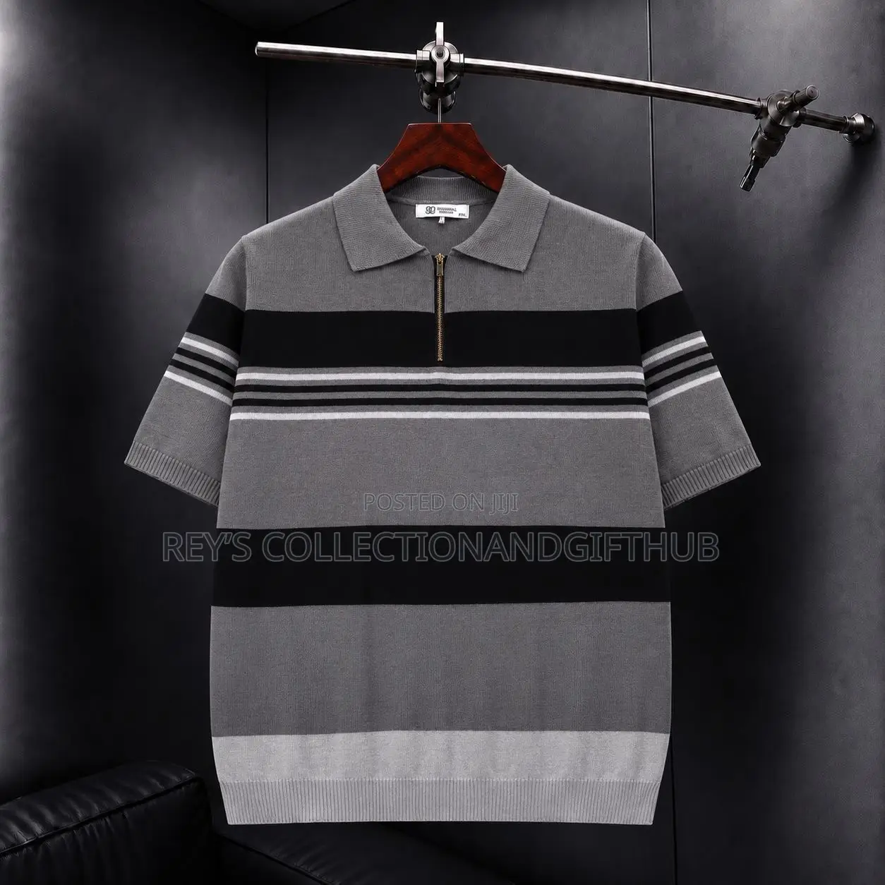 Men’s Quarter-Zip Knitted Polo Shirt