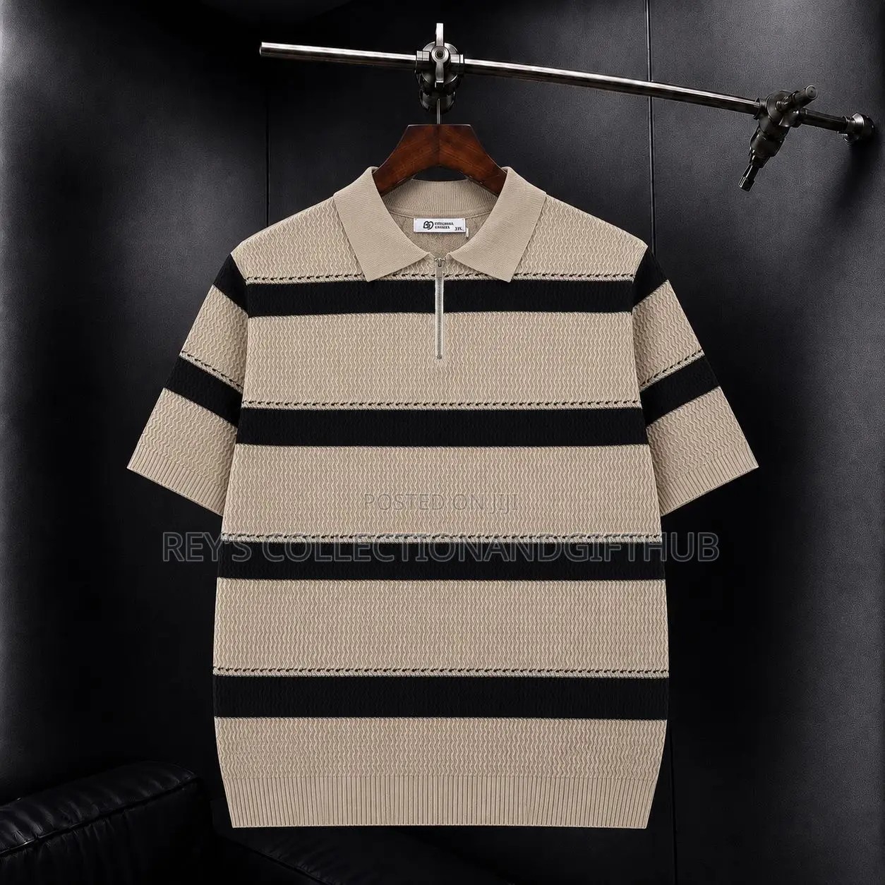 Men’s Quarter-Zip Knitted Polo Shirt