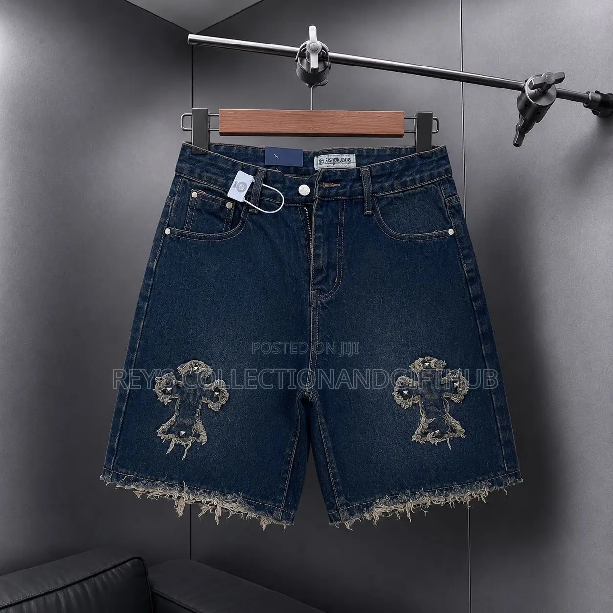 Men’s Premium Casual Raw-Edge Denim Shorts