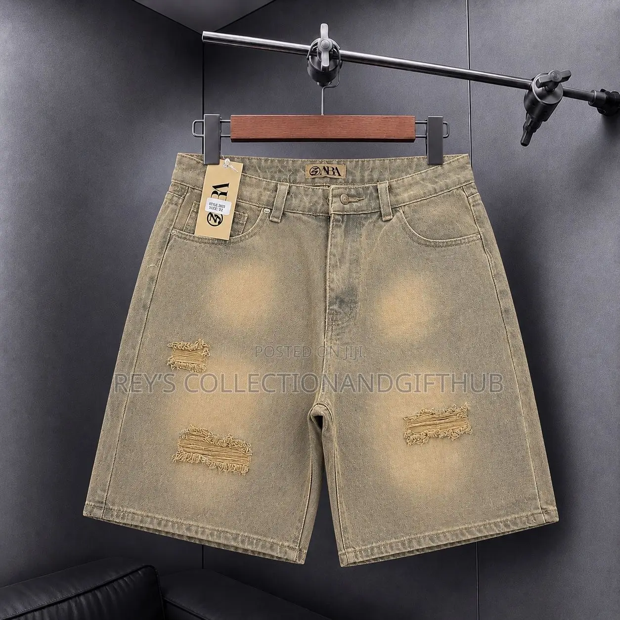 Men’s Premium Casual Raw-Edge Denim Shorts