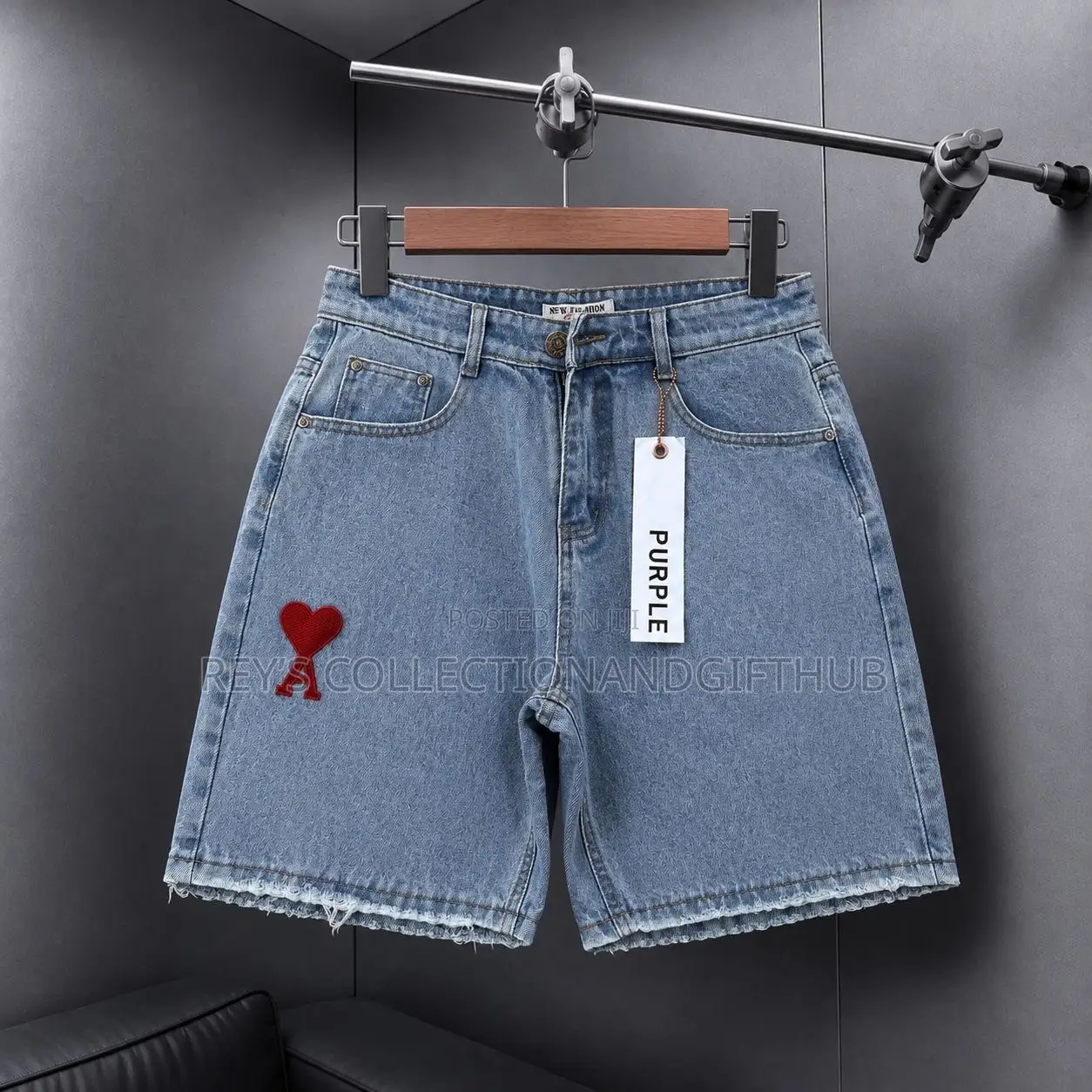 Men’s Premium Casual Raw-Edge Denim Shorts