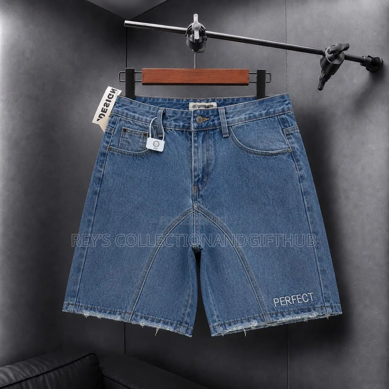 Men’s Premium Casual Raw-Edge Denim Shorts