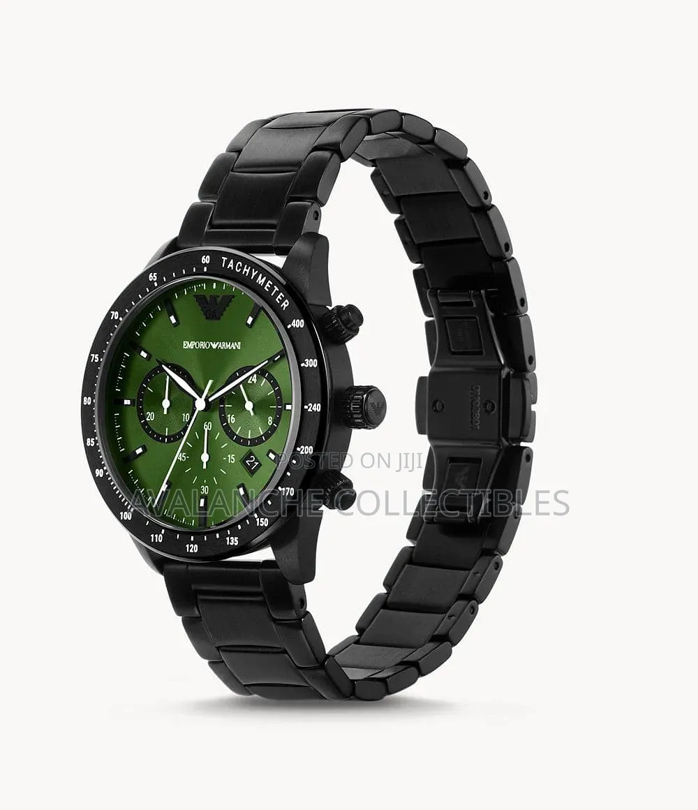 Emporio Armani All Black Chronograph Gent's Watch 42mm Case Size
