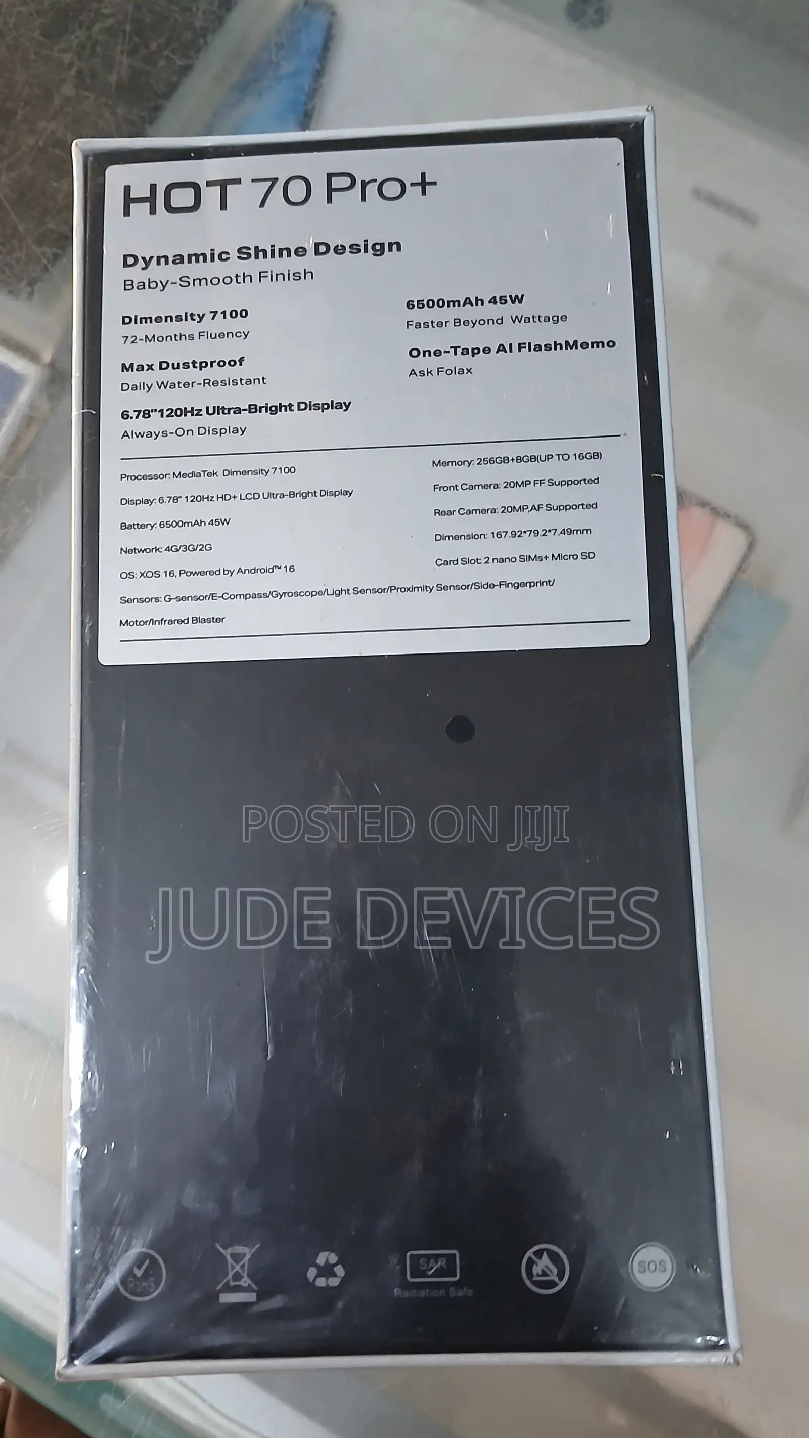 New Infinix Hot 70 Pro 5G+ 256 GB Black