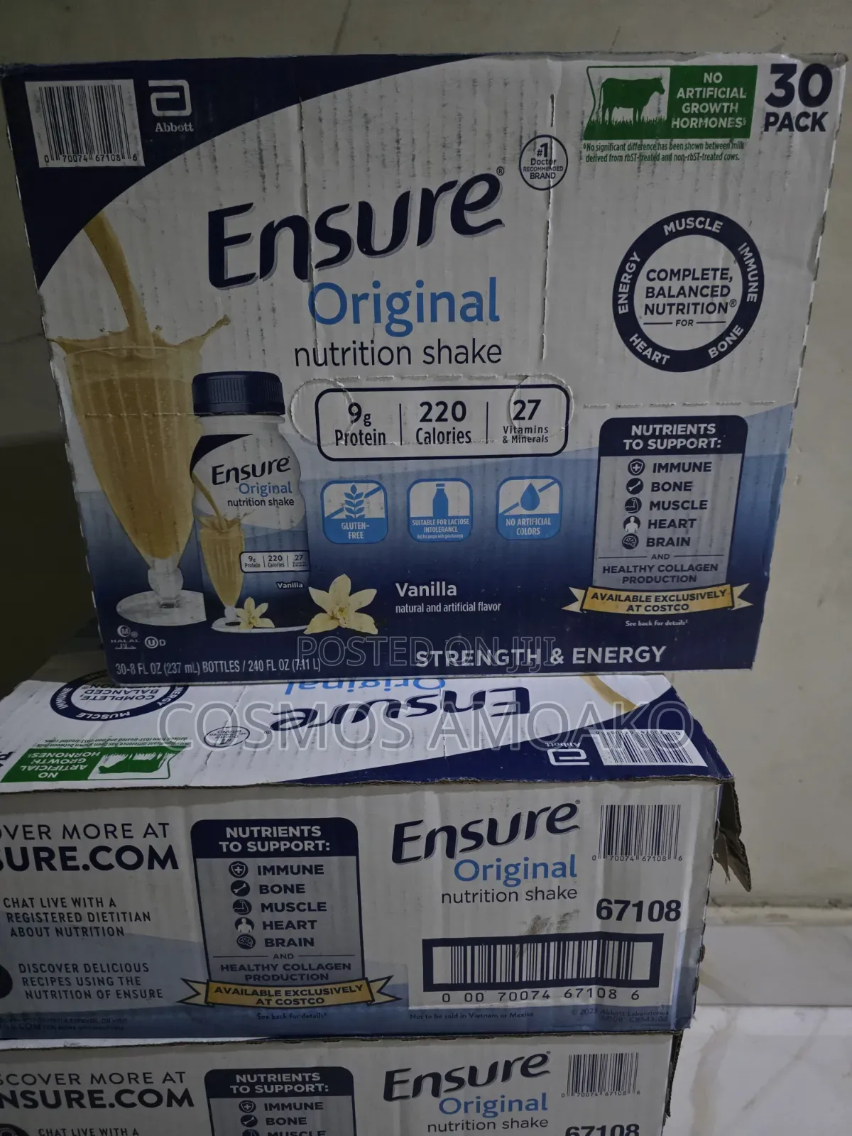 Ensure Original Ensure Vanilla Nutrition Shake - 30 Pack Box