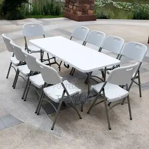 Black Foldable Table 8 Seater
