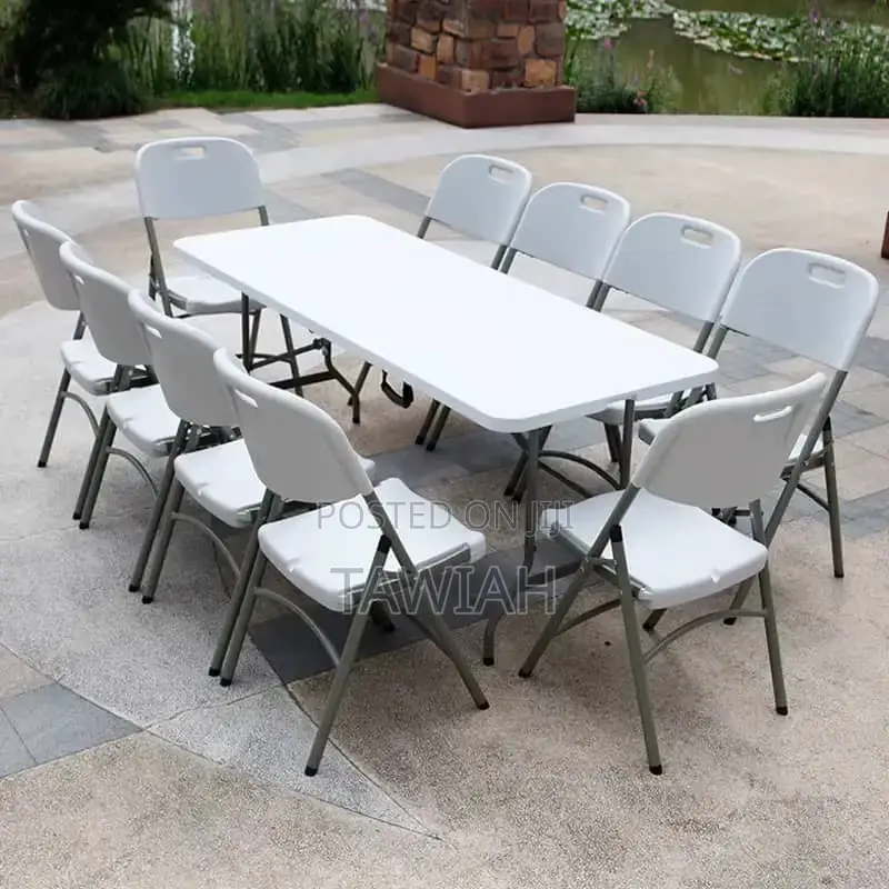 Black Foldable Table 8 Seater
