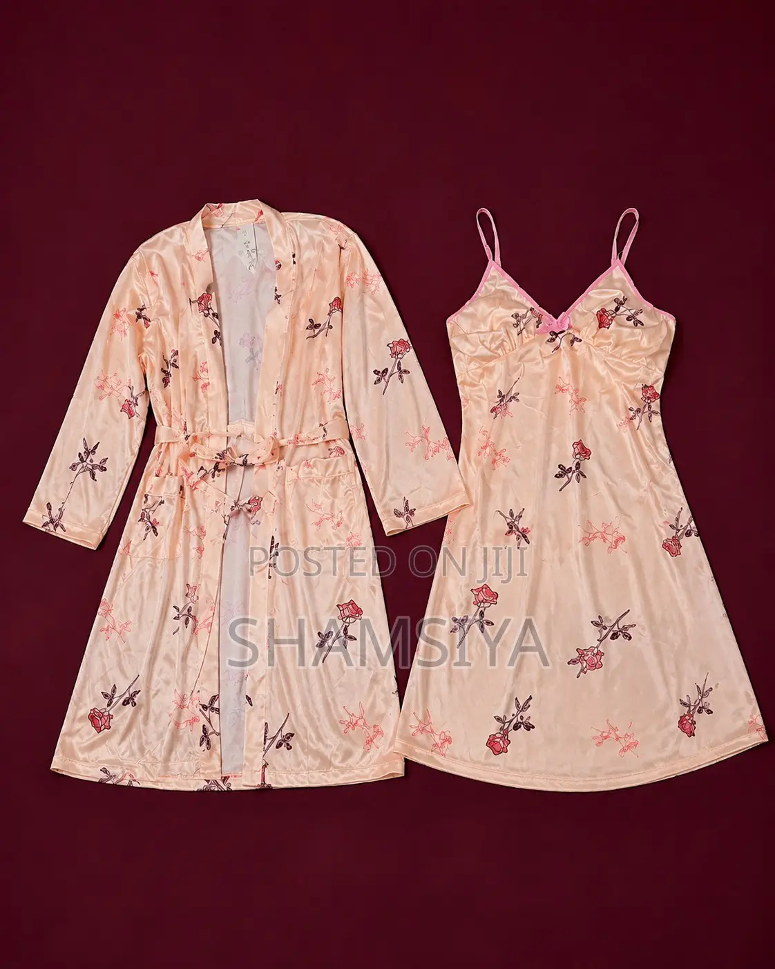 Ladies cottonNightwear Robe Set: 2-Piece Sleepwear
