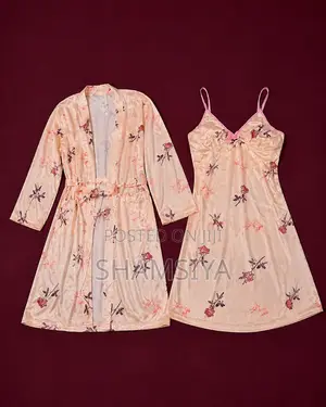 Ladies cottonNightwear Robe Set: 2-Piece Sleepwear