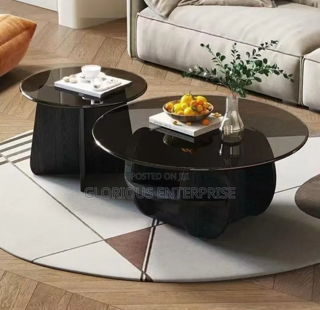 2 in 1 Black Round Center Table