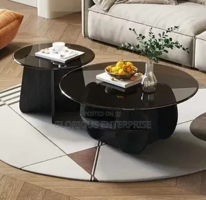 2 in 1 Black Round Center Table