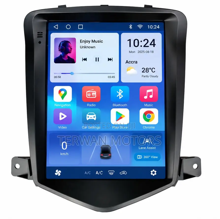 Tesla-Style Android Screen for Chevrolet Cruze 2009 to 2014