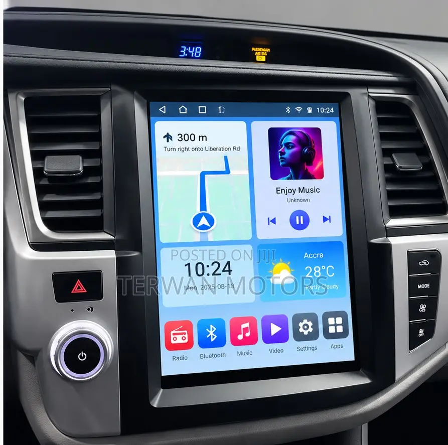 Tesla-Style Android Screen for Toyota Highlander 2014 to 2020