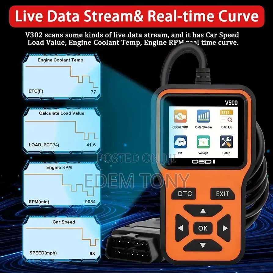 V500 OBD2 Scanner Diagnostic Tool,Code Reader Battery Voltage Tester